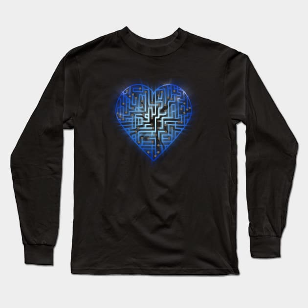 TechHeart (blue) Long Sleeve T-Shirt by Godot